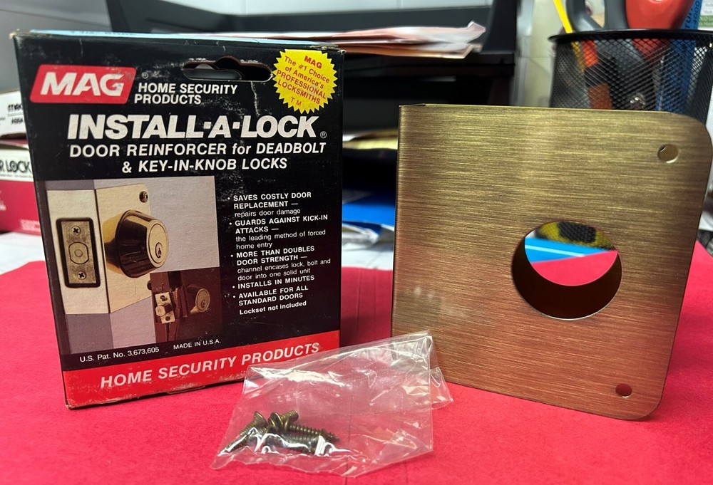 MAG Install-A-Lock Door Reinforcer for Deadbolt and Key-In-Knob Locks Model 7-AB