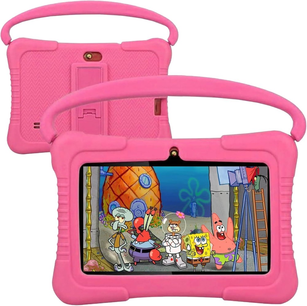 Kids Tablet, 7 inch Android Tablet for 32GB Toddler with Pink