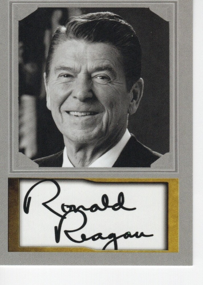RONALD REAGAN ~  Presidential ACEO Portrait D. Gordon Facs Auto  * NM+ #40