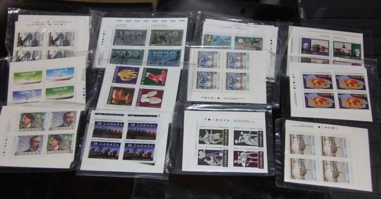 Canada Collection Matched Plate Blocks 12 Packs 192 Stamps Face Value $94