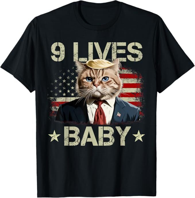 Cat Trump 9 Lives Baby Funny Trump Cat 9 Lives Baby Unisex T-Shirt