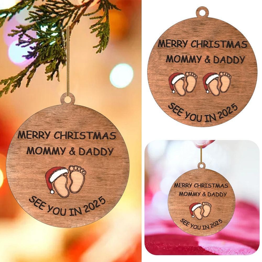 Merry Christmas Ornament See You in 2024 Christmas Tree Decoration Board T7N7