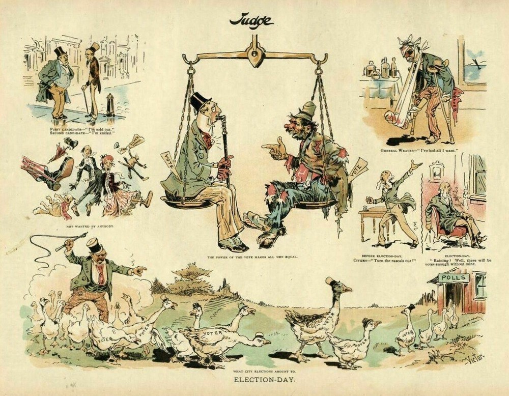 ELECTION DAY POWER OF THE VOTE MAKES ALL MEN EQUAL SENDING GEESE TO THE POLLS