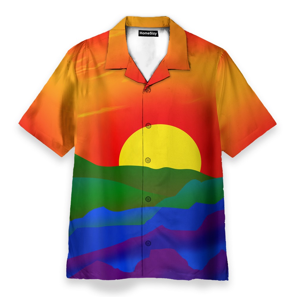Lgbt Gay Pride Sunrise   Hawaiian Shir