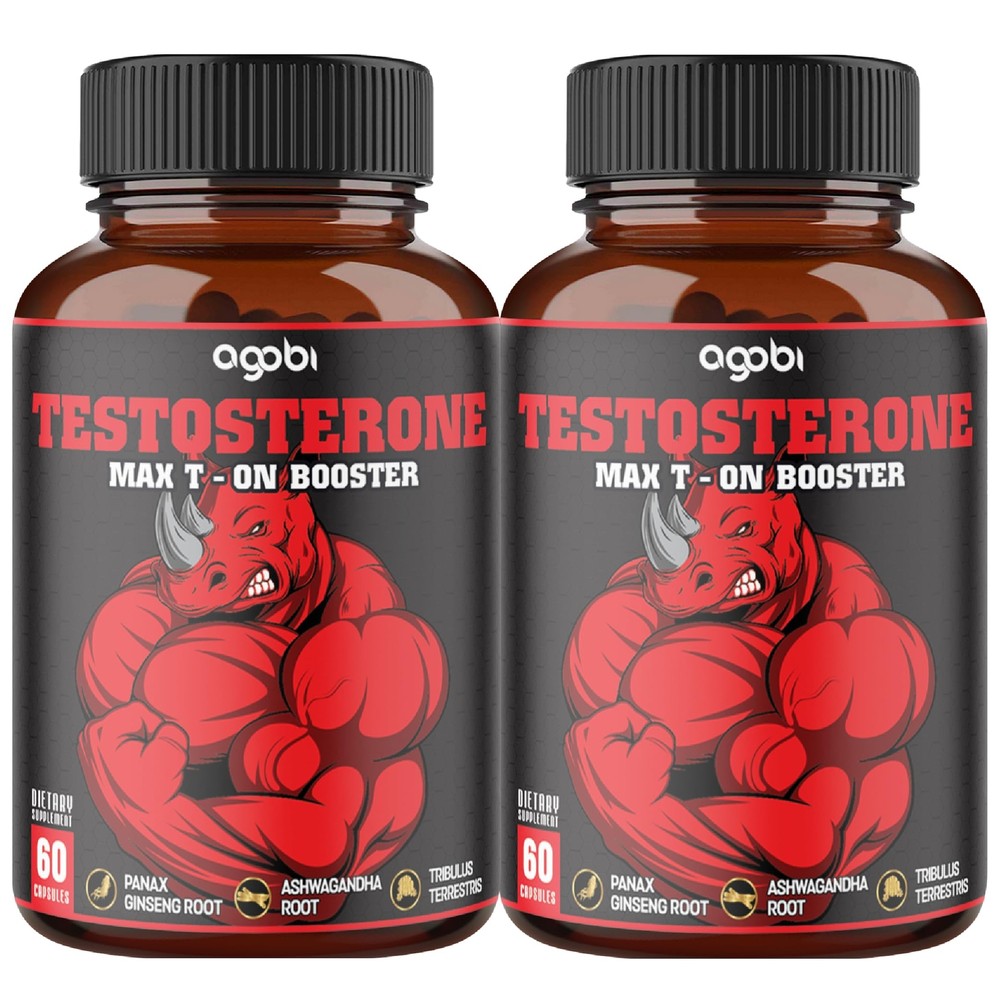 2 Packs 60 Capsules - Testosterone Booster for Men, Muscle Build, Energy & En...
