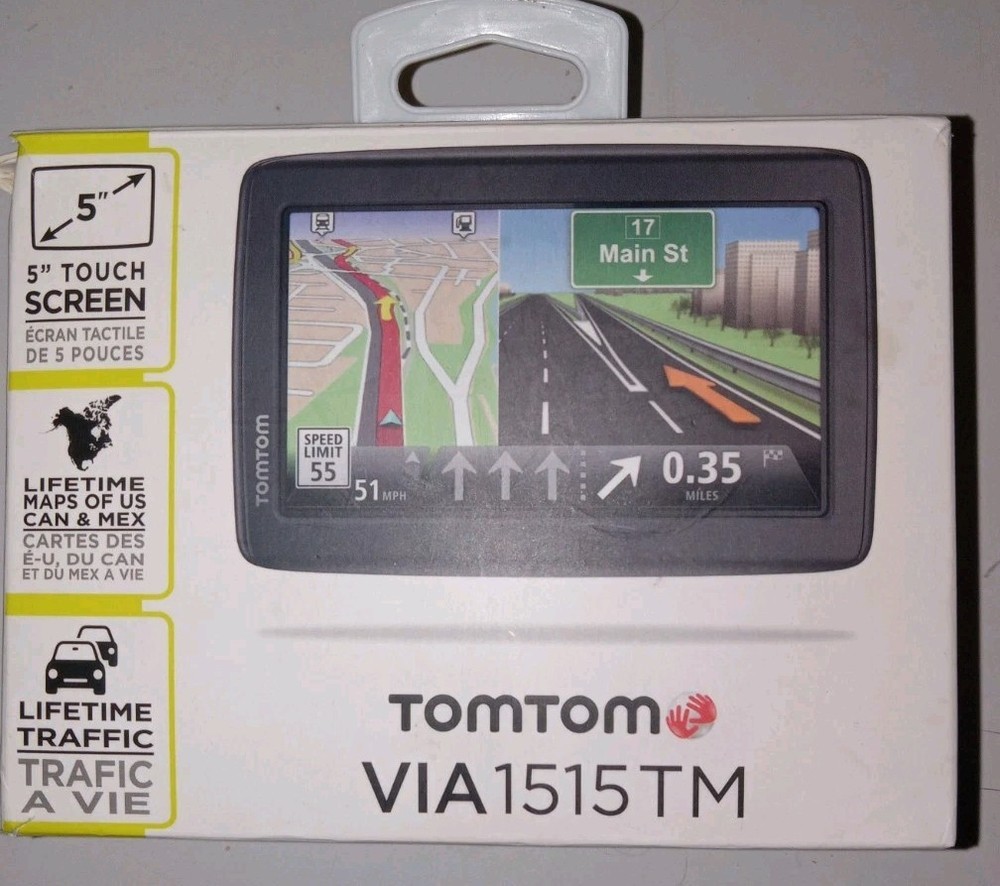 Tomtom Via 1515TM GPS with Lifetime Maps and Traffic for US Canada Mexico  