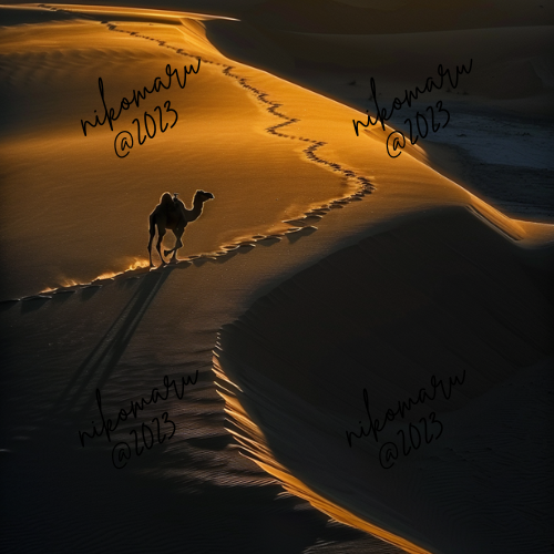 Desert Camel Digital Art Wallpaper for Desktop Background-image