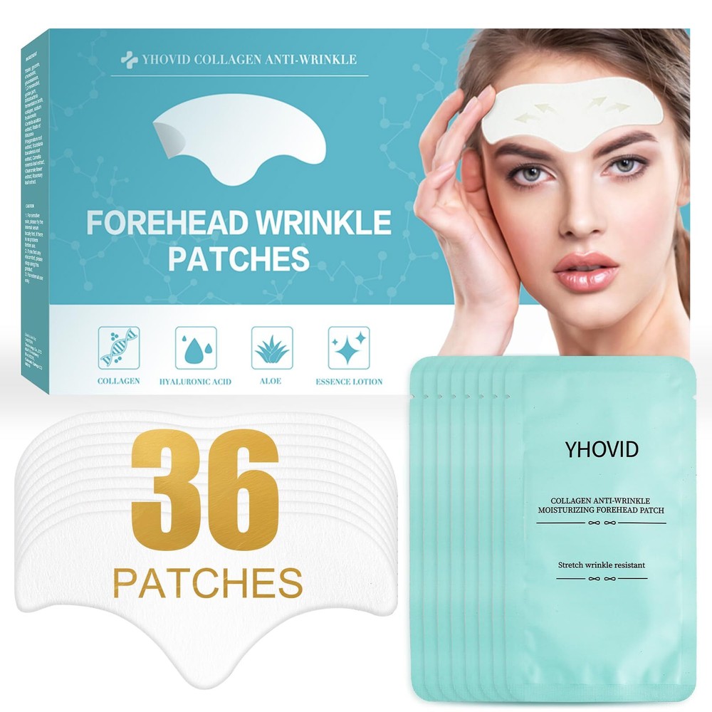 36 Pcs Forehead Wrinkle Patches - Anti Wrinkle Facial Patches with Collagen a...