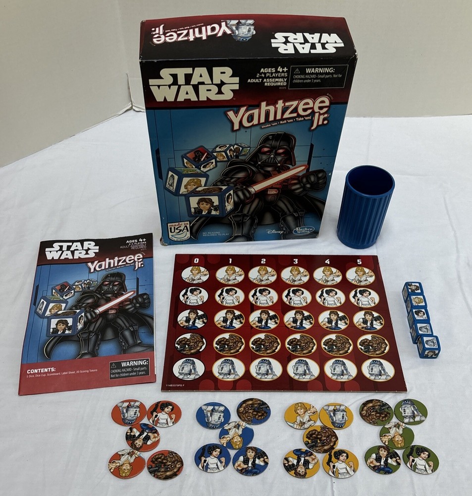 Disney Star Wars Yahtzee Jr. Junior Hasbro Board Game COMPLETE