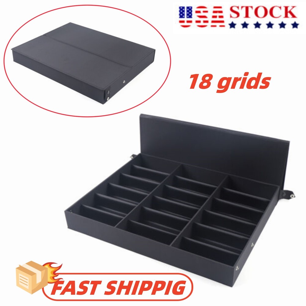 18 Slot Sunglasses Glasses Organizer Eyewear Display Case Tray Storage Case