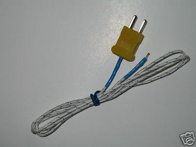 Type K Thermocouple Temperature Sensor 2-Flat-pin Plug HVAC Tool Multimeter Part