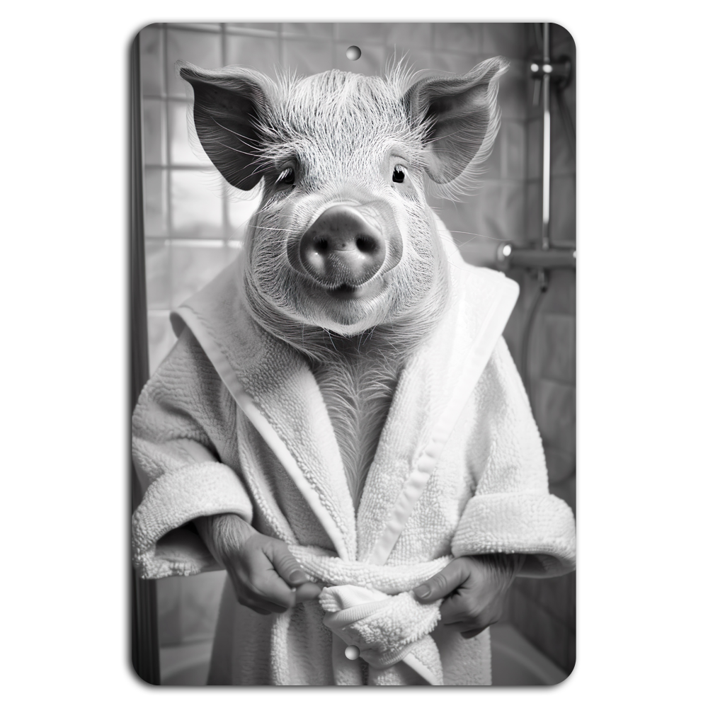 Pig in a Bathrobe: Hilarious Farmhouse Decor Sign