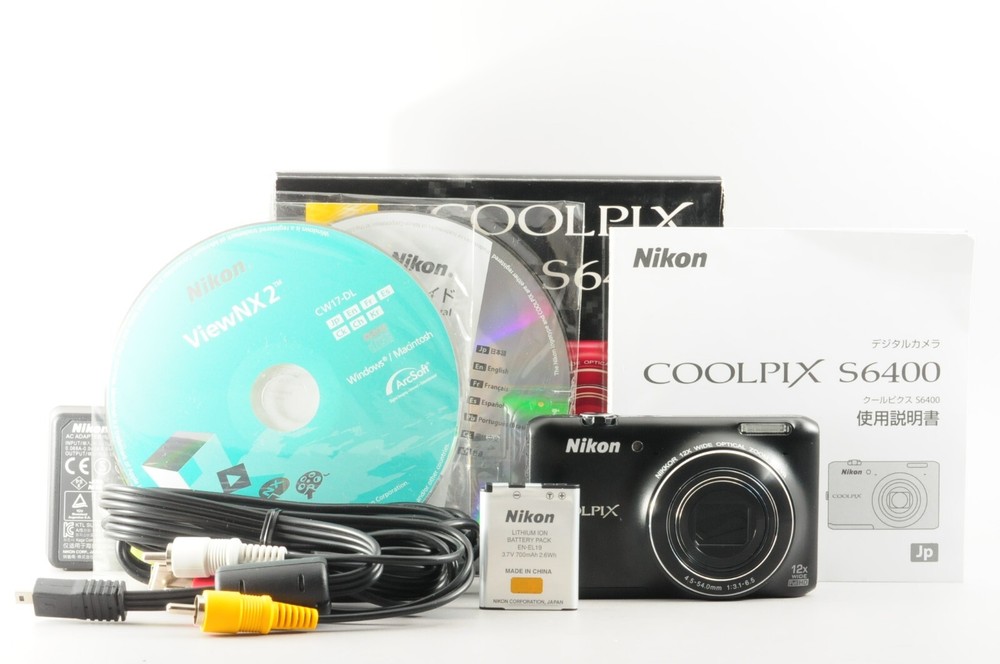 N Mint Nikon COOLPIX S6400 16.0 MP Compact Digital Camera Black #3164