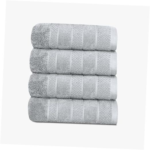 Premium 725 GSM Cotton Hand Towels Set of 4 in Glacier Grey
