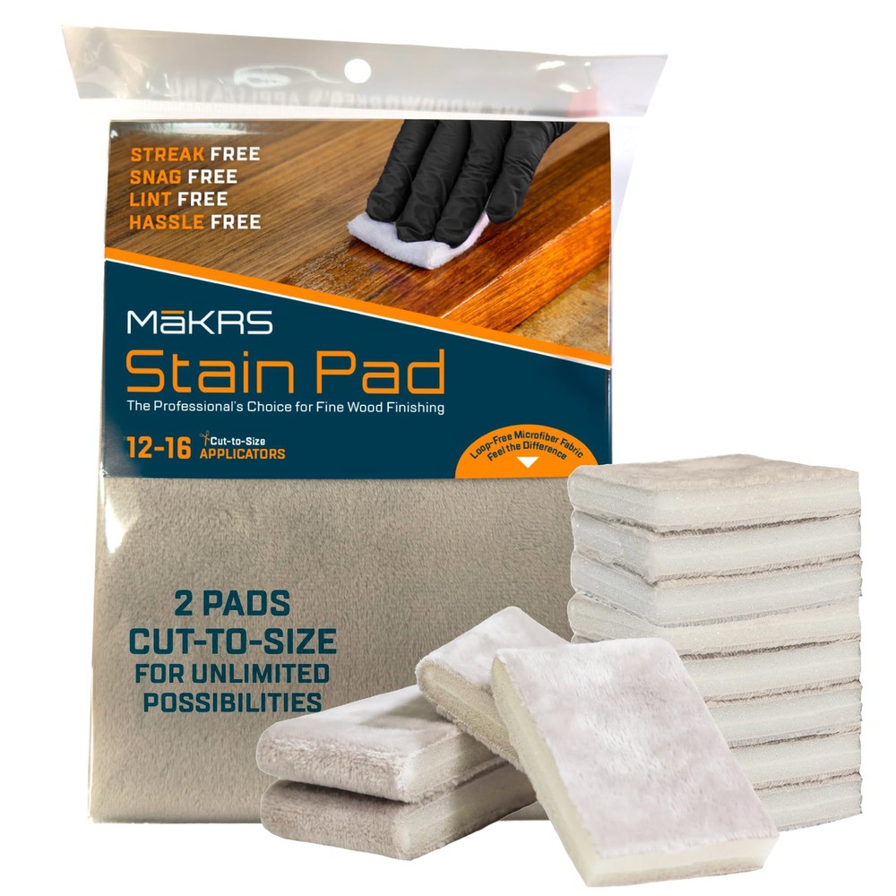 MāKRS® Stain Pad, Cut-to-Size Pads 2-Pack Yields 12-16 Applicators, Lint, Sna...