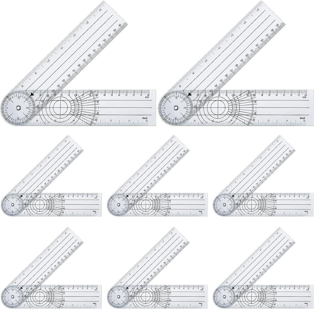 Clear Plastic Goniometer Angle Finder Protractor Ruler for Precise Measurements