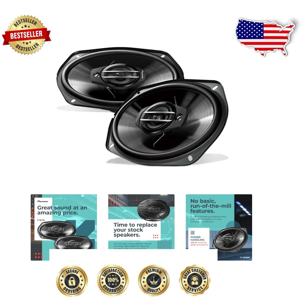 High-Quality 6x9 TS-G6930F 3-Way Coaxial Car Speakers - Crisp Sound & Deep Bass