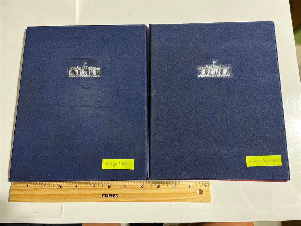 2 FDC First Day Cover Album Books - Reagan Bush / Carter Mondale