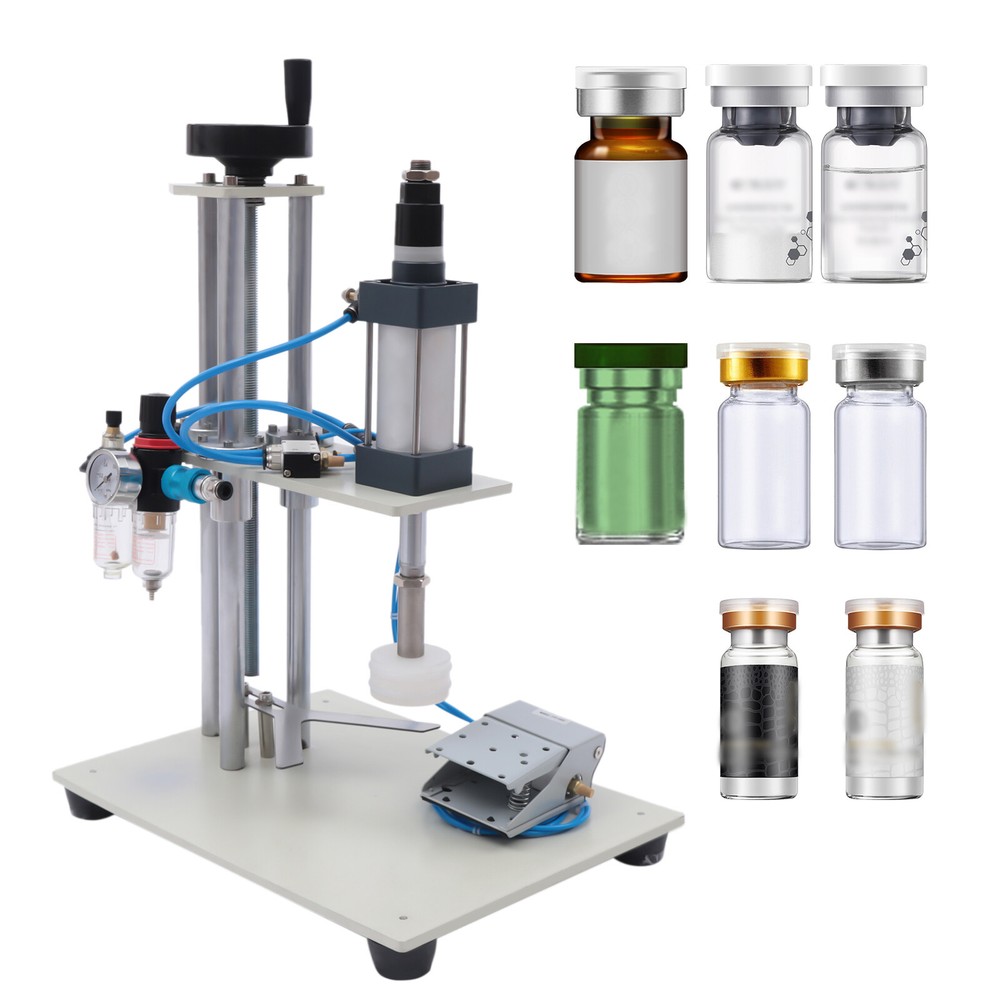 Pneumatic Perfume Bottle Capping Machine, Metal Cap Press Machine Capper 800W