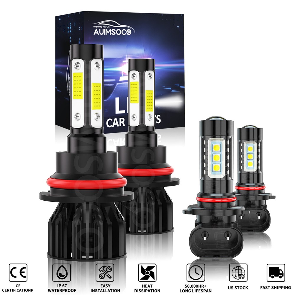 For 1999-2003 Ford F-150 6000K 4x Combo LED Headlight High/Low + Fog Light Bulbs