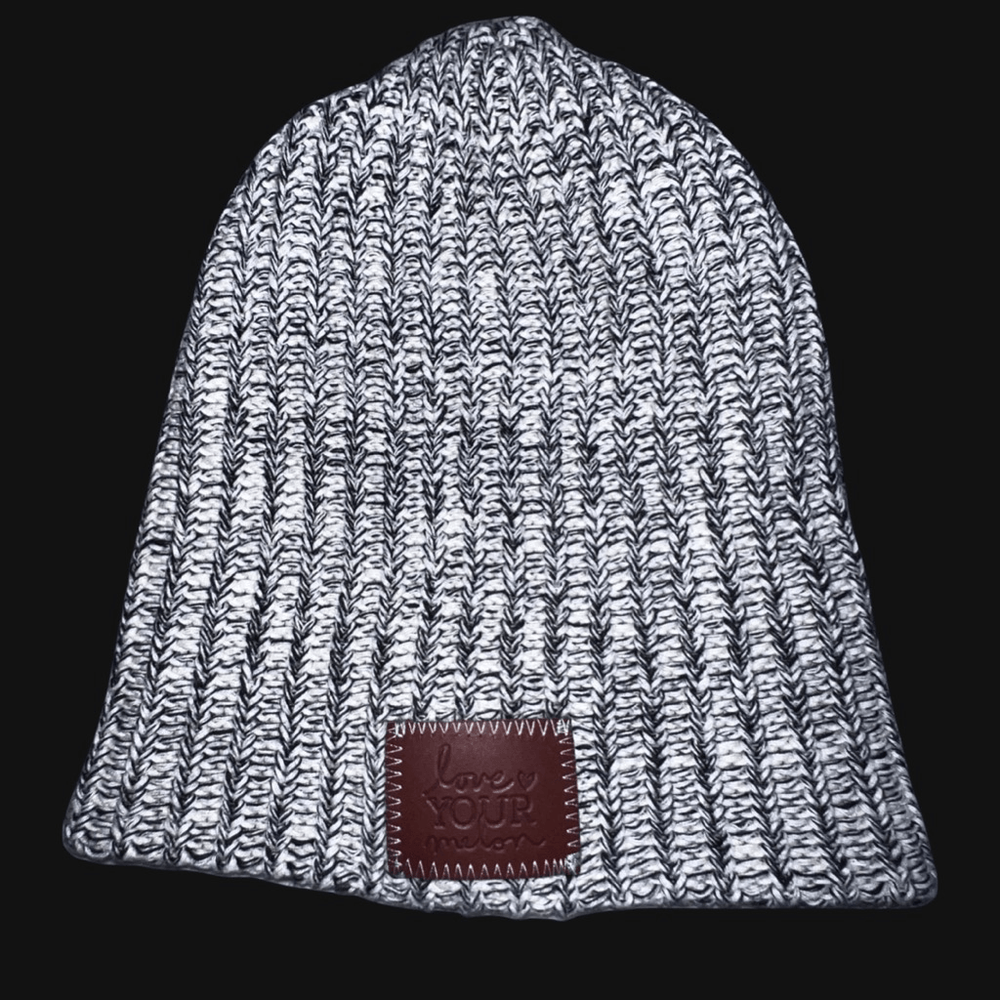 Love Your Melon Gray Knit Logo Slouch Winter Beanie