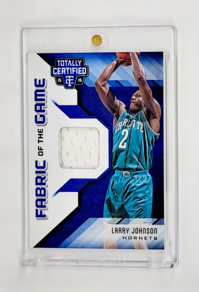 MINT #/99 GAME USED JERSEY LARRY JOHNSON 2015-16 Totally Certified Fabric of the