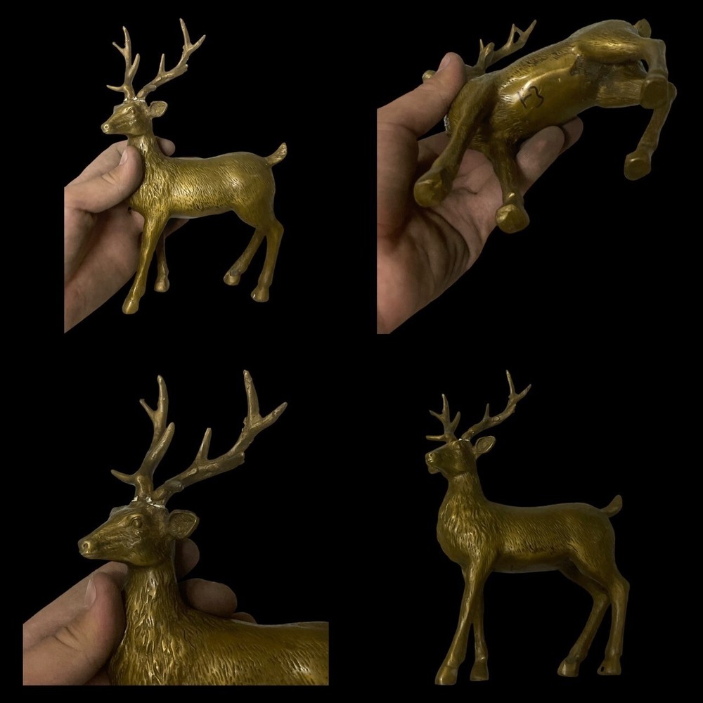 Ancient Greek Gold Gilded Brass Deer Sculpture Figurine