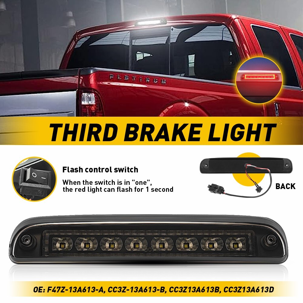 LED Smoke 3rd Third Brake Light Cargo Lamp For 1999-2016 Ford F-450 Super Duty
