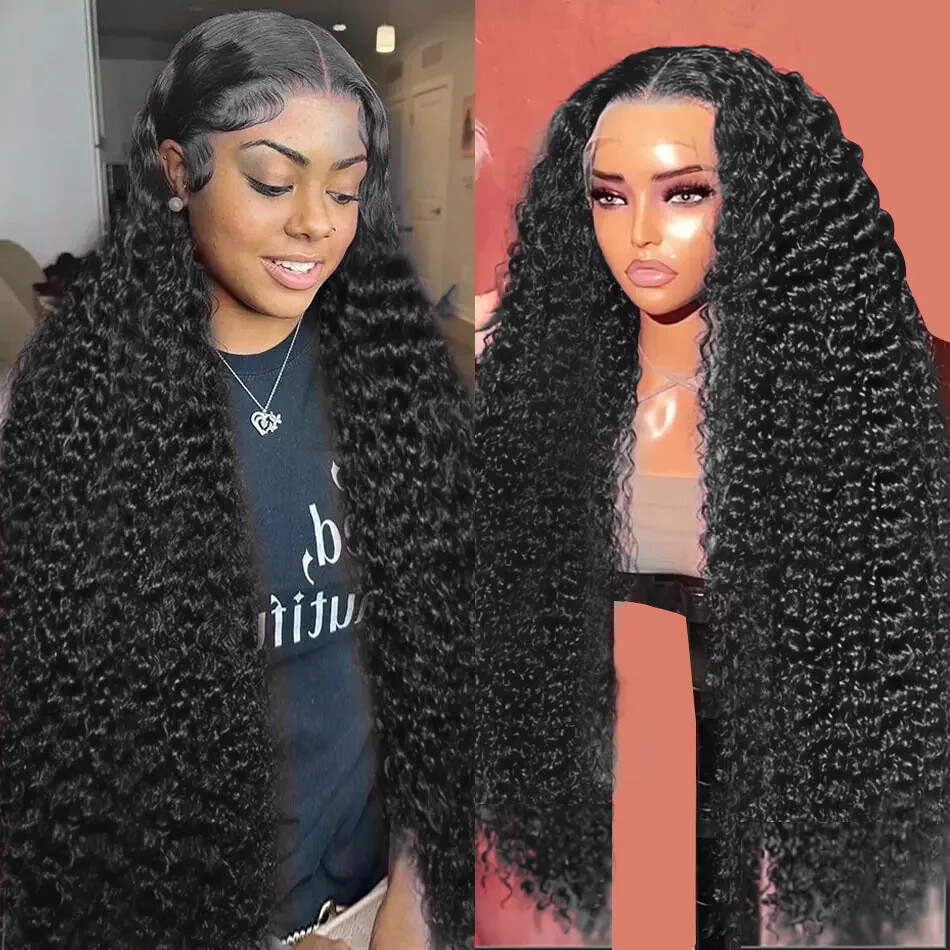 Natural Deep Wave 13x4 Transparent Lace Front Wig Brazilian Human Hair for Women