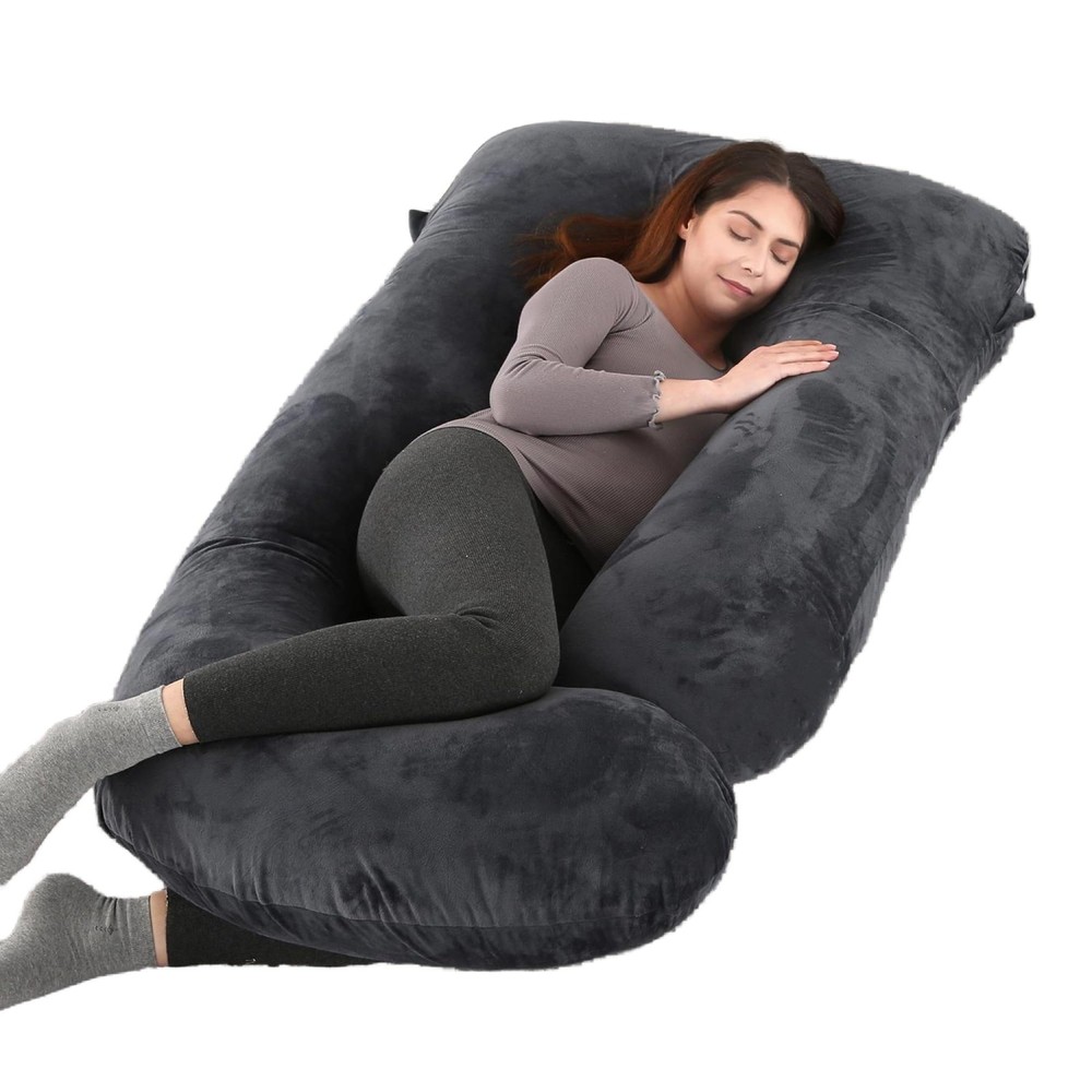 57-Inch Full Body Pregnancy Pillow for Maternity Support & Comfort