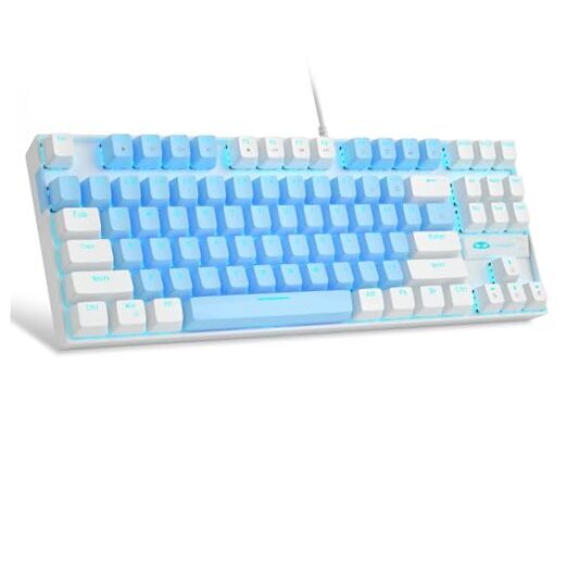 75% Mechanical Gaming Keyboard with Blue Switch & LED Blue White Backlight