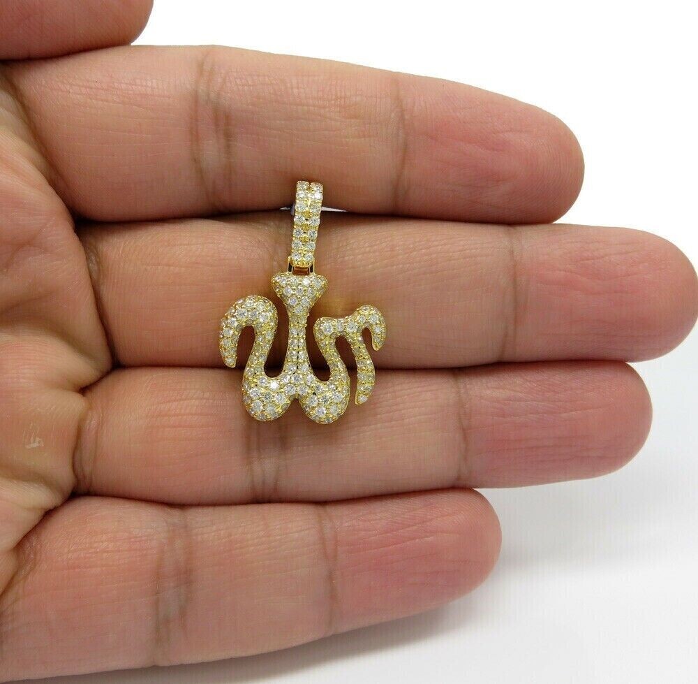 1.20Ct Round Cut Simulated Diamond Cross Wings Pendant In 14K Yellow Gold Plated