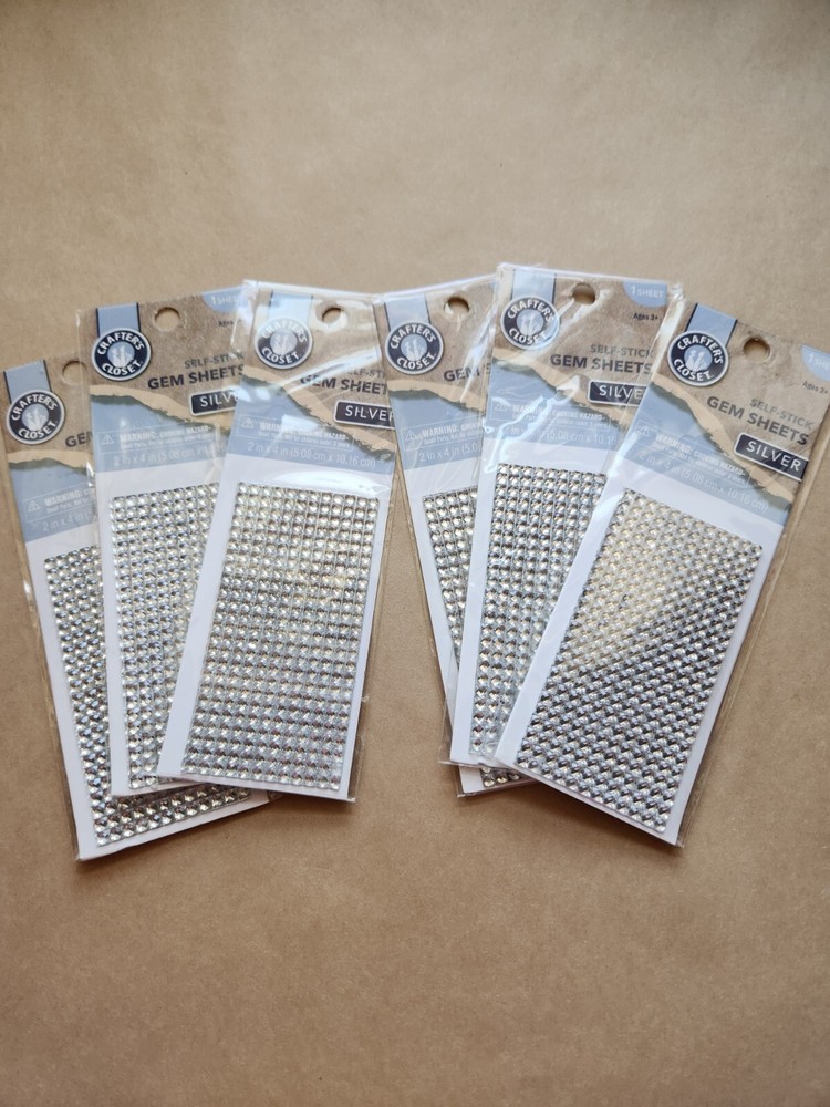 Siver Gemstone Stickers Crafters Closet 6 Packs