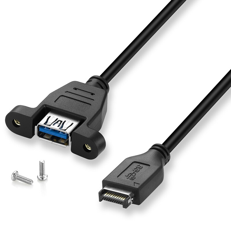 USB 3.0 Type-E Male to USB-A Male Adapter Cable for Motherboard Extension