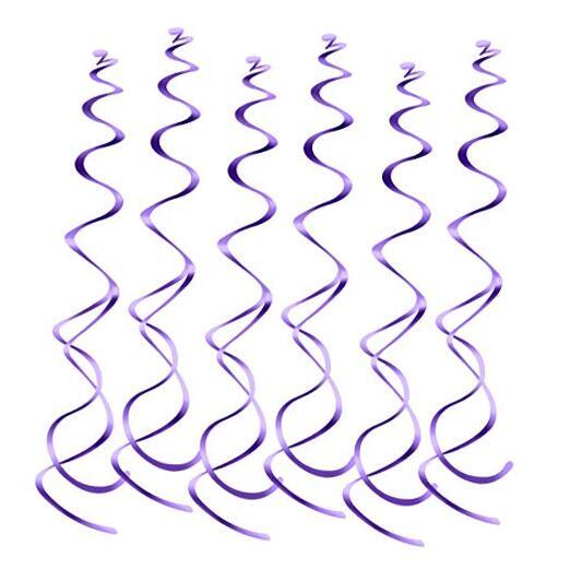 Hanging Spiral Swirl Decorations, Ceiling Decoration for Birthday, Purple