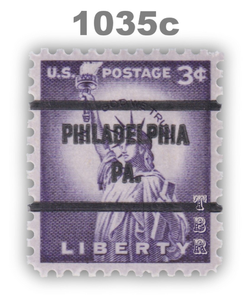 1035c Statue 3c PHILADELPHIA PA. Bureau Precancel 71 Liberty Issue MNH - Buy Now-image