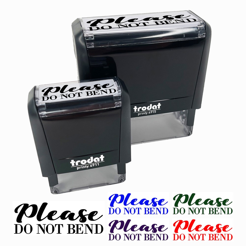 Please Do Not Bend Artwork Photographs Self-Inking Rubber Stamp Ink Stamper