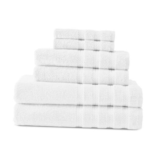 Luxury 6-Piece Turkish Cotton Towel Set in White