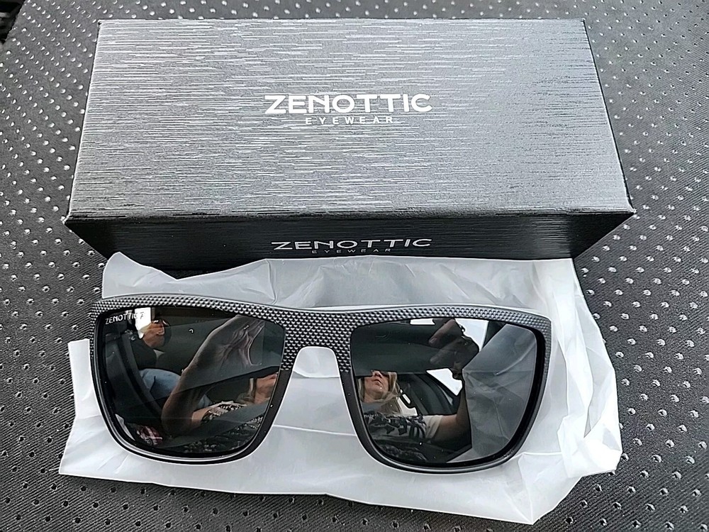 ZENOTTIC Square Polarized Sunglasses for Men Ultralight Carbon Fiber Sun Glasses