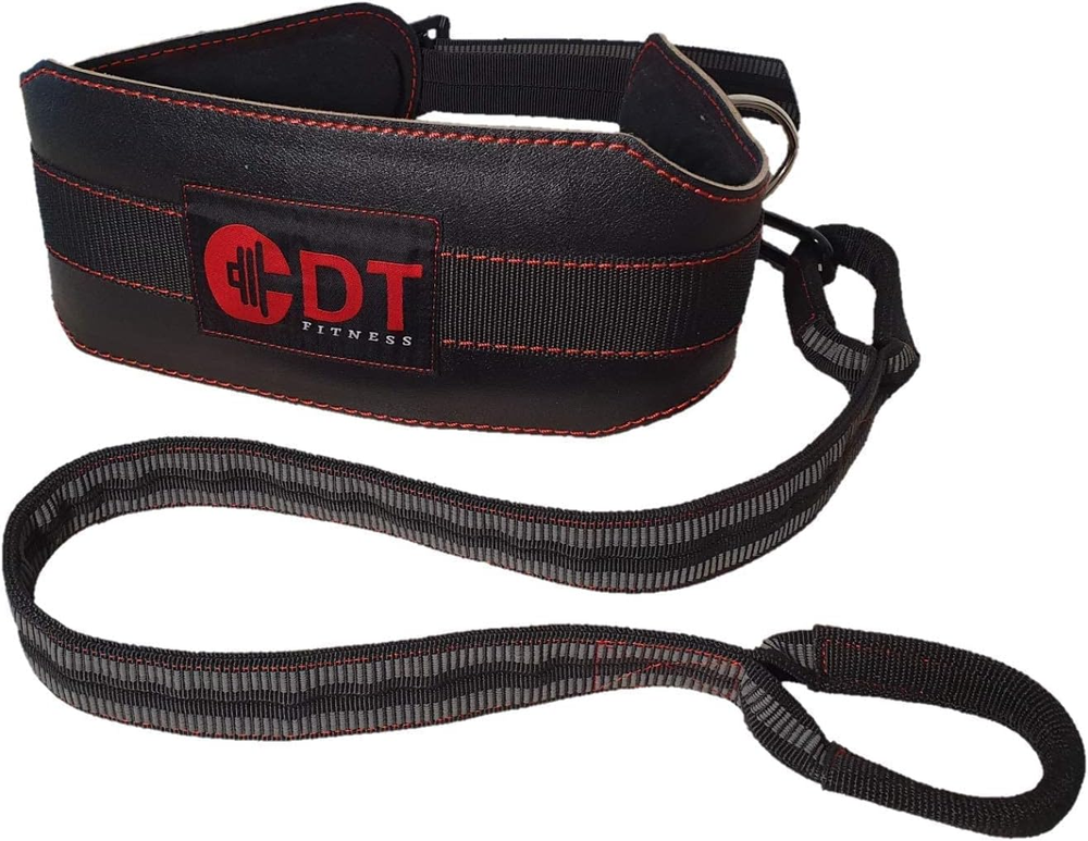 Heavy Duty Leather Dip Belt with Adjustable Buckle & Padded Nylon Strap