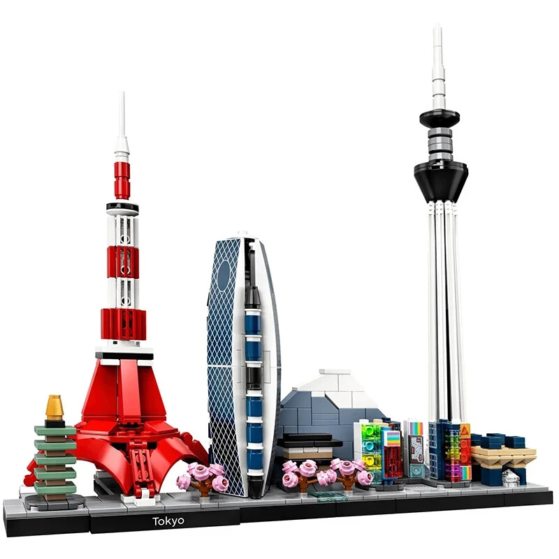Tokyo City Skyline Building Blocks - 3D Puzzle - Construction Bricks Set