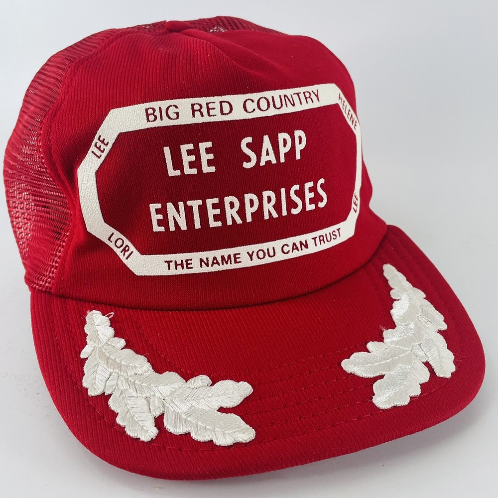 Lee Sapp Bros Enterprises Mesh Snapback Trucker Hat Cap VTG Big Red Country NE