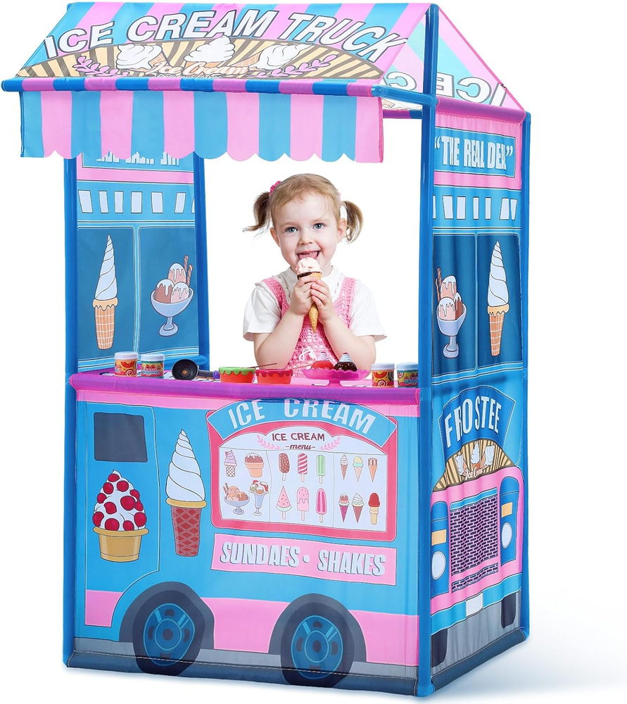 幼児プレイスイーツ用17のプリテンドフードスナック付きキッズアイスクリームカート1セット I