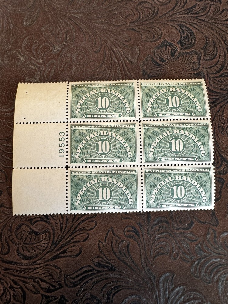 Vintage Plate Blocks No QE-3 Unused Special Handling Rare Stamp Collectible