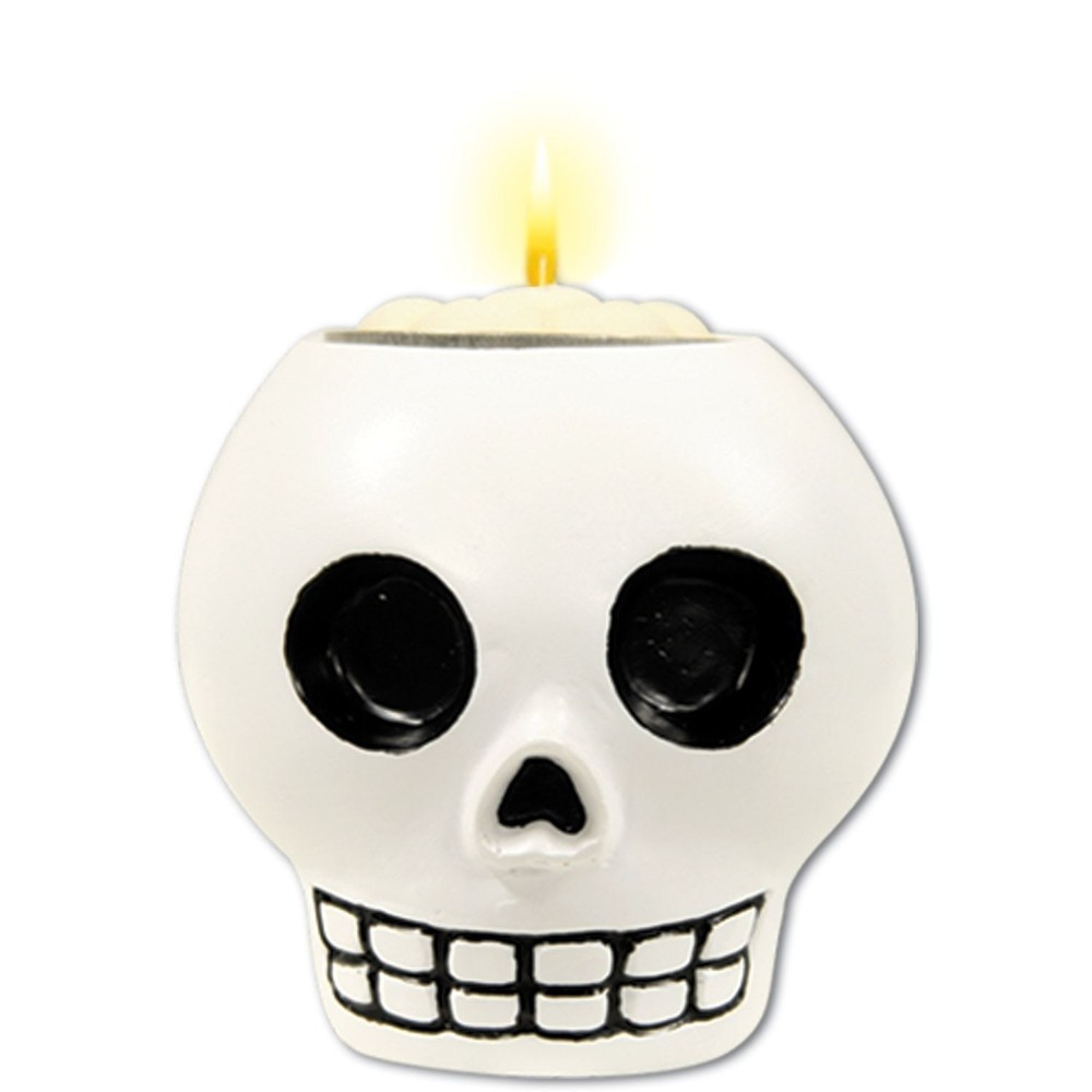 Beistle Skull Tea Light Holder for Day of the Dead Party Decor