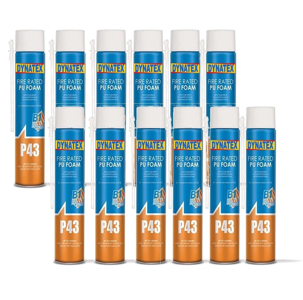 PU Foam Fire Rated Resistant 12 Pack Expanding 750ml EN1366-4 Retartdant P43