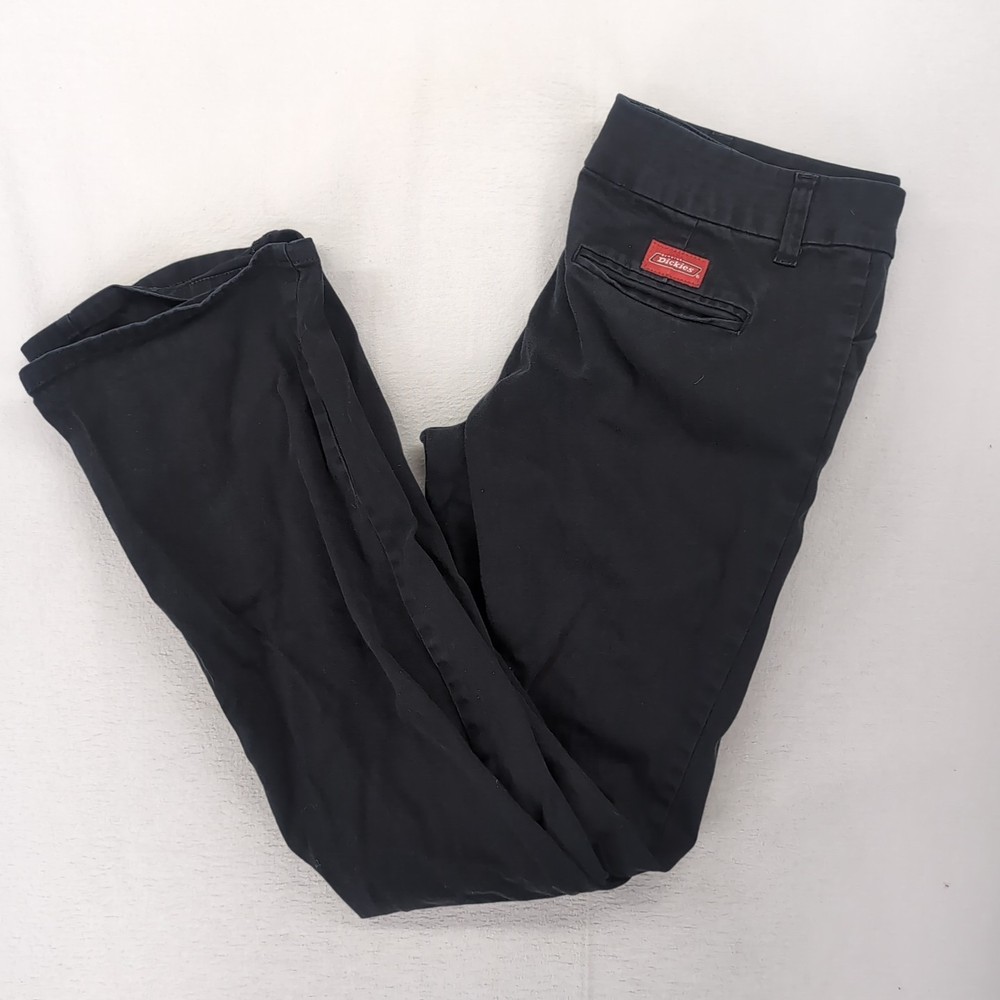 Dickies Womens Chino Work Pants Black Straight Fit Size 13 Skate Wear
