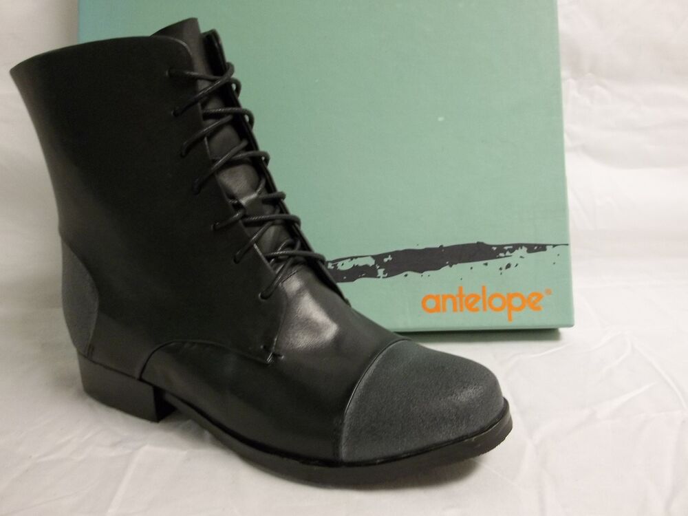 Antelope Size EU 36 US 6 Black Leather Ankle Boots New Womens Shoes