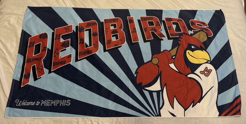 Memphis Redbirds Beach Towel MiLB Minor League Baseball Rockey 58x30 Rare SGA