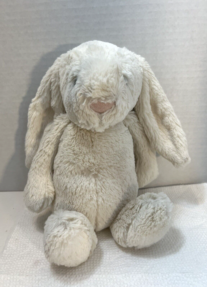 Jellycat Bashful White Bunny Rabbit Plush Stuffed Animal Toy Soft 9